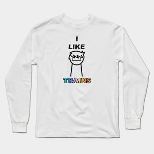 I LIKE TRAINS ASDF MOVIE Long Sleeve T-Shirt